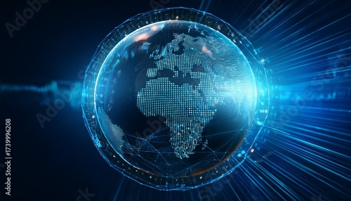 futuristic fintech globe a glowing digital sphere of financial data and global connectivity symbolizing innovation and trust