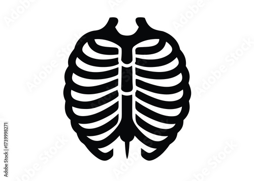 skeleton ribcage silhouette vector icon