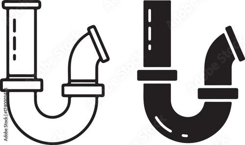 plumbing pipe, showcasing essential infrastructure and maintenance, ideal for construction, repair, and home improvement themes in technical illustrations on