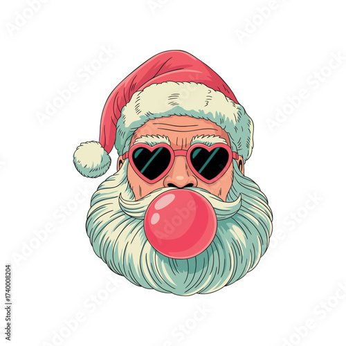 Santa Claus with gum and glasses