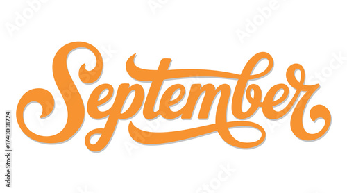 Vector lettering of the word September on a white background