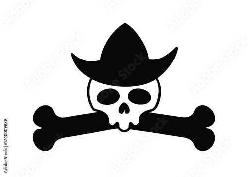 witch bone skull silhouette vector icon