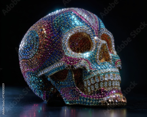 Wallpaper Mural Colorful Decorative Skull Inspired by Mexican Day of the Dead Traditions Torontodigital.ca