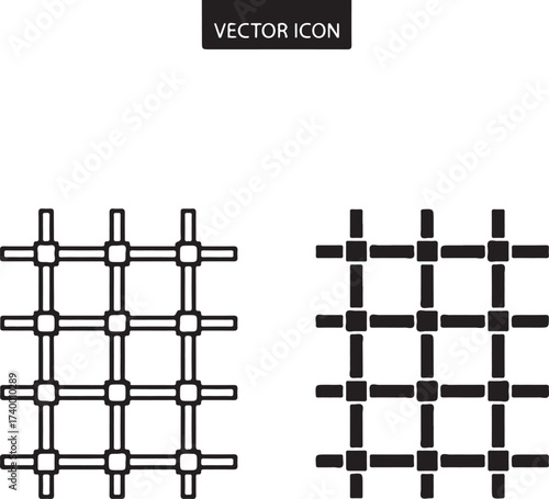 jail bars vector icon ,Welded Wire Mesh,prison bars icon jail grid lattice symbol metal cage concept of justice, law, and imprisonment crime and punishment concept vector illustration on
