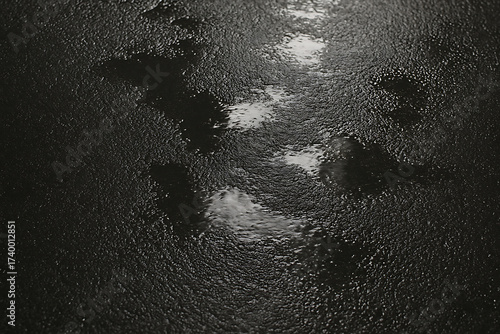 Glossy wet asphalt road texture