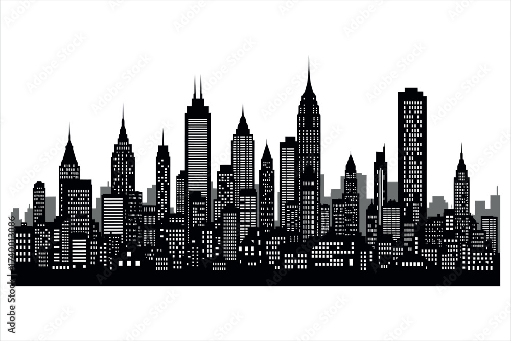 Naklejka premium Black and White Classical Greek Temple Facade