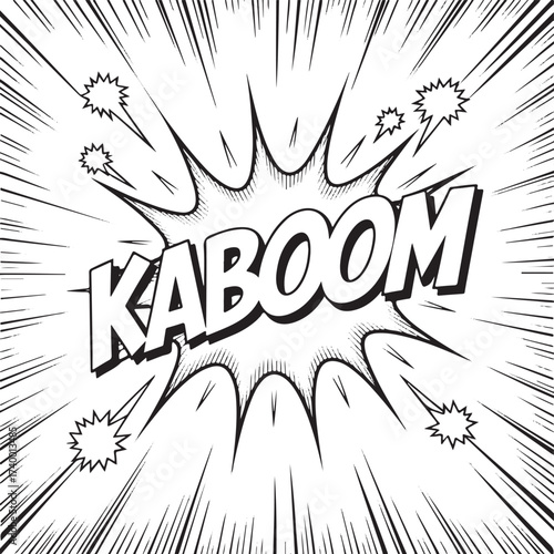 Explosion comic book style doodle illustration with vibrant colors
