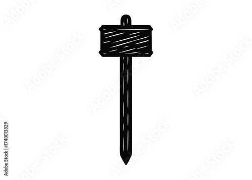 wooden stake silhouette vector icon