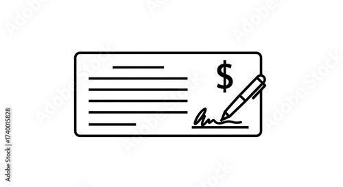 Check Payment Icon – Banking Finance Money Transaction Symbol