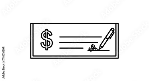 Check Payment Icon – Banking Finance Money Transaction Symbol