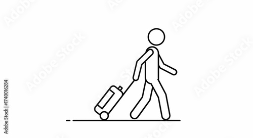 Traveler with Luggage Icon – Journey Tourism Trip Symbol