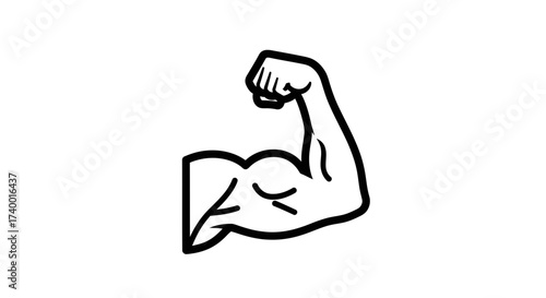 Flexed Arm Icon – Strong Muscle Fitness Power Symbol