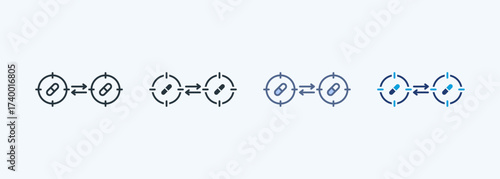 Drug Target Interaction Multiple Style Icon Collection