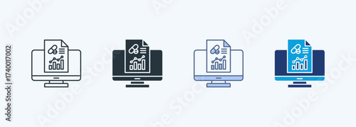 Pharmaceutical Data Multiple Style Icon Collection