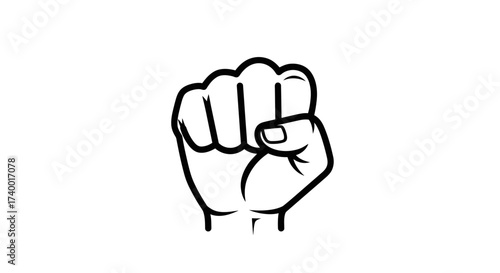 Fist Icon – Power Strength Resistance Symbol