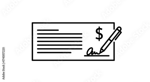 Check Payment Icon – Banking Finance Money Transaction Symbol