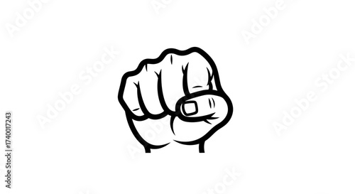 Fist Icon – Power Strength Resistance Symbol