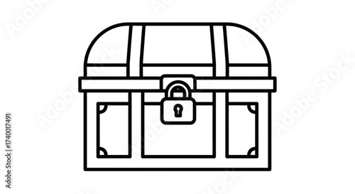 Treasure Chest Icon – Locked Storage Box Symbol