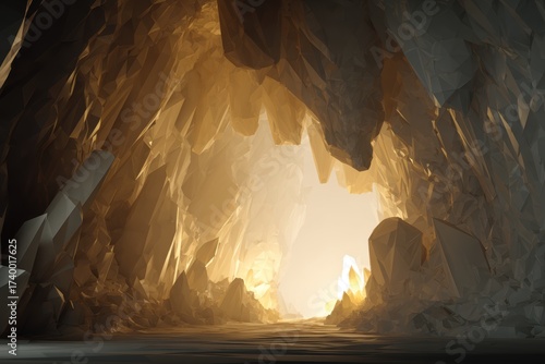 Vast Crystal Cave with Stunning Rock Formations and Illuminated Expanse of Natural Beauty