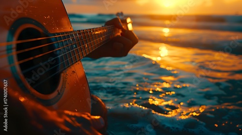 guitar on the beach