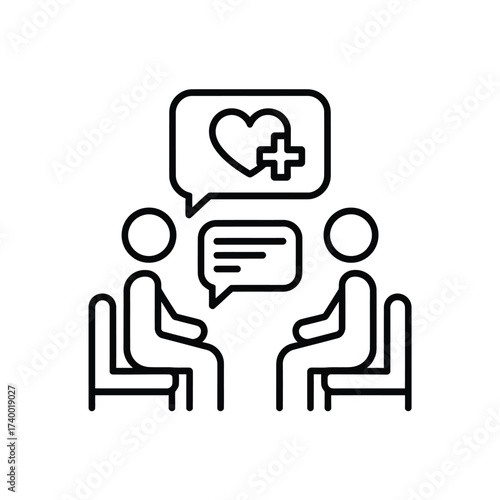 Mental health support and therapy session icon