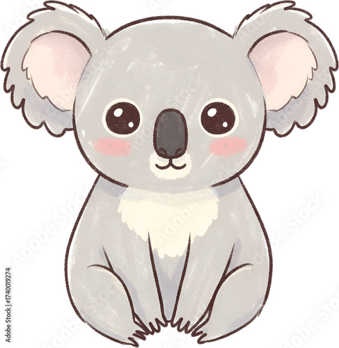 Koala Minimal Hand-Drawn Style Clipart PNG