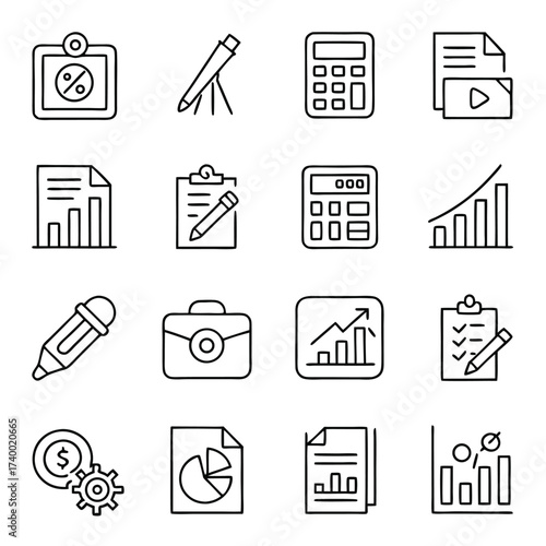 Business office icons collection