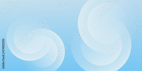 Latar belakang spanduk minimalis abstrak, pastel berwarna, biru dan putih gradasi. Gaya efek lingkaran seni sederhana geometris