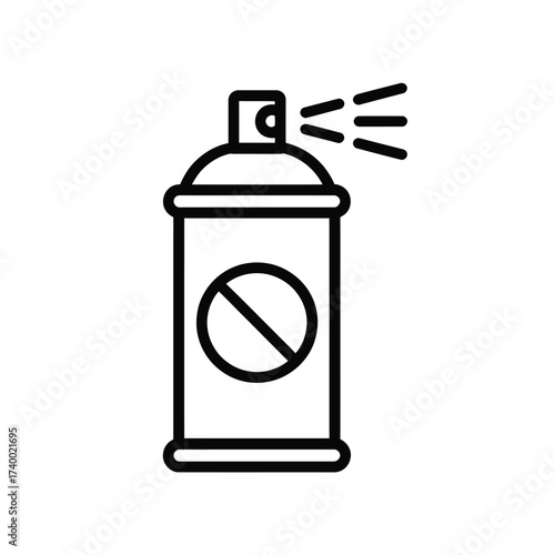 Icon of a spray can with a prohibition symbol