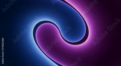 Wallpaper Mural Abstract image of blue and purple glowing curves, creating a dynamic and swirling visual effect, symbolizing energy, movement, and modern design, suitable for various backgrounds Torontodigital.ca