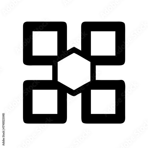 Block Cluster Icon Set – Blockchain, Cryptocurrency, Digital, Network, Technology, Finance, Security