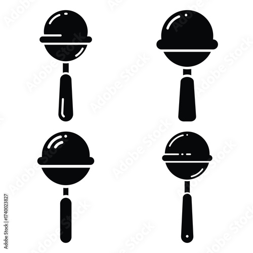 ice cream scoop Line art Icon Set, Vector illustration  vector icons set isolated on white background