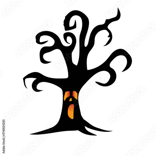 Creepy Halloween Tree PNG illustration – transparent background