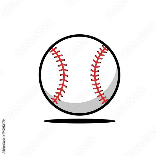baseball, icon, illustration, clipart, ball, sports, game, pitch, league, red, stitching, round, minimal, cartoon, vector, graphic, symbol, team, white, flat, outline, simple, clean, classic, strike, 