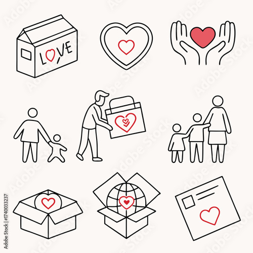 Charity support icons