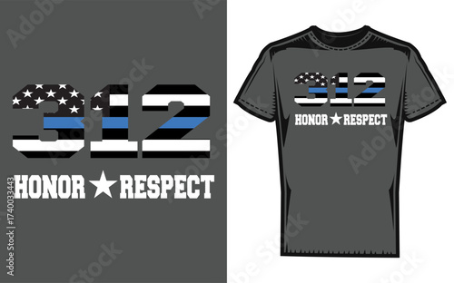 Chicago police husband thin blue line honor respect silhouette design symbolizing support and dedication to law enforcement officers and their families