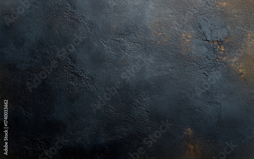 Black texture golden veins background. Stone concrete surface.