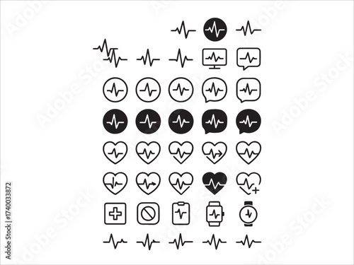 Home Healthcare Icons. Isometric Flat icon set of home healthcare visit: stethoscope, blood pressure cuff, medication organizer