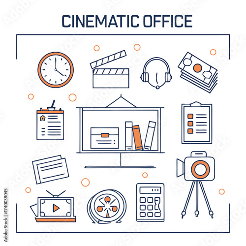 Film production office tools graphic