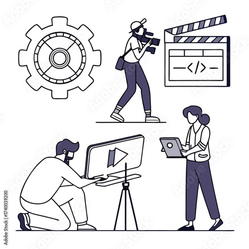 Film production team illustration