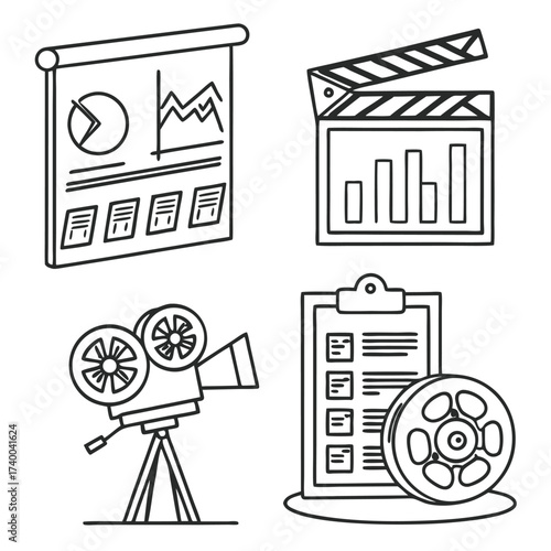 Film production and presentation icons