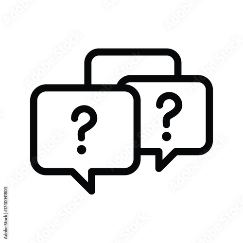 Concept of asking frequent questions or communication outline icon vector design good for web or mobile app