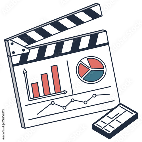 Film production data visualization illustration