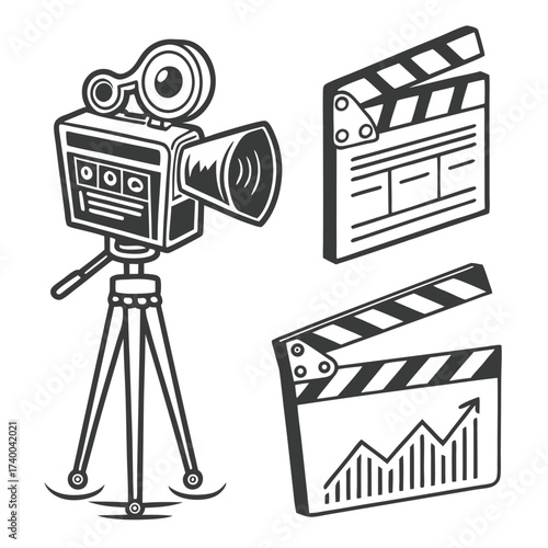 Film production elements illustration