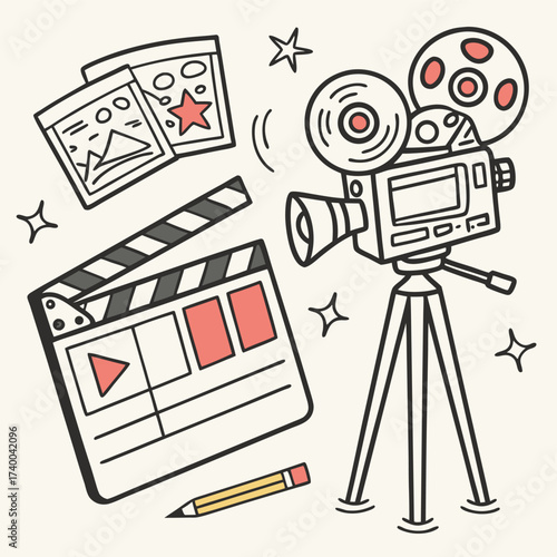 Film production equipment illustration