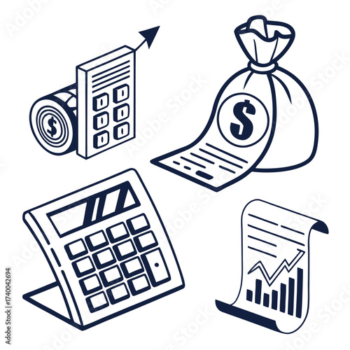 Financial illustration set