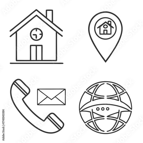 Contact icons set for business use Free Download Contact icons set for business use - GFXLoad
