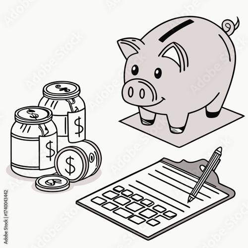 Financial planning illustration elements