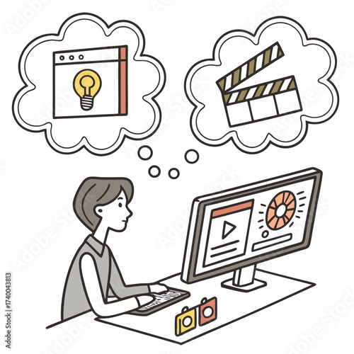Creative person working on computer