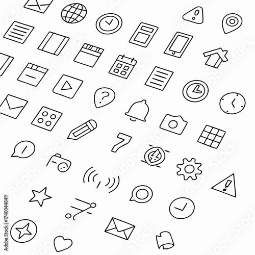 Collection of simple line icons